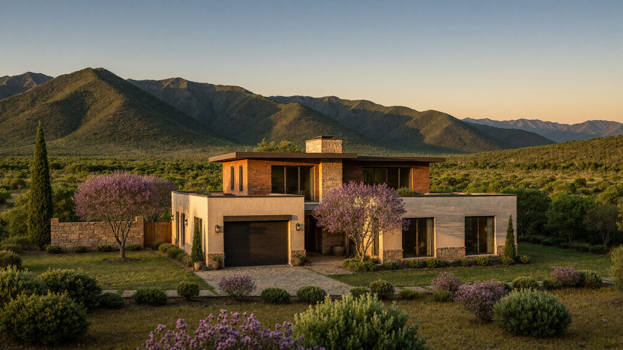 Villa Cala Cala, golden hour exterior, Bolivia